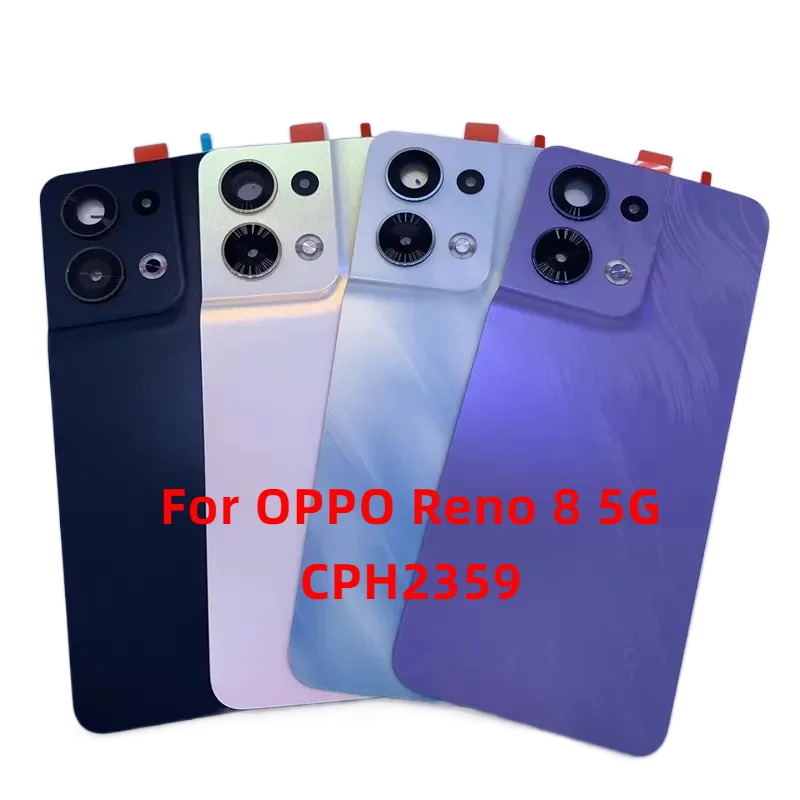 

Back cover For OPPO Reno 8 5G CPH2359 Battery Middle frame Rear Door Housing Case with Camera lens Side Key