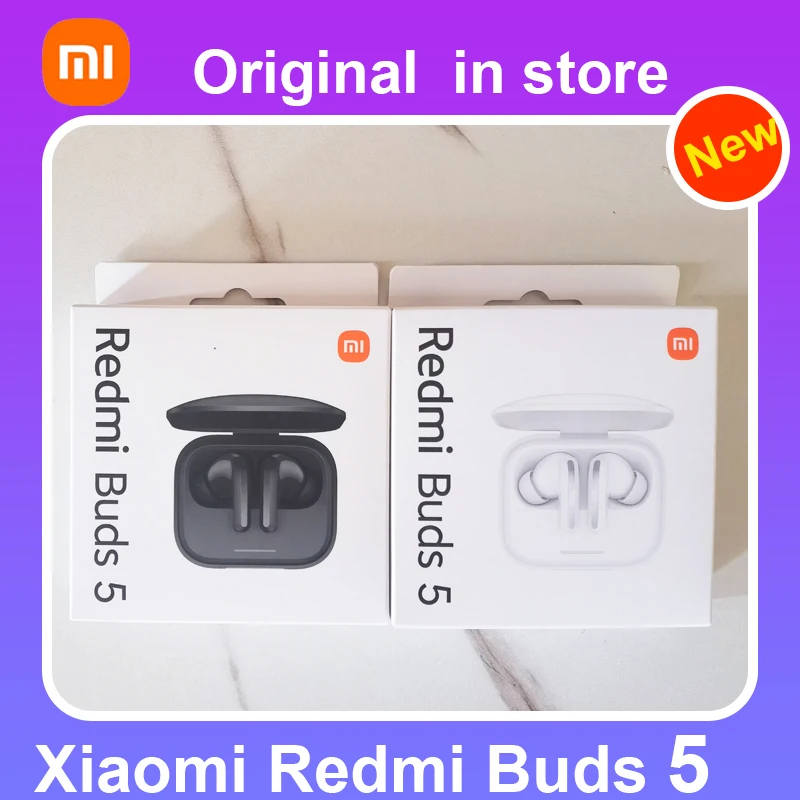 Xiaomi-auriculares inalámbricos Redmi Buds 5 46dB, cascos con Bluetooth 5,3, reducción activa de ruido, batería de 40H de duración, llamada AI, antiviento y ruido