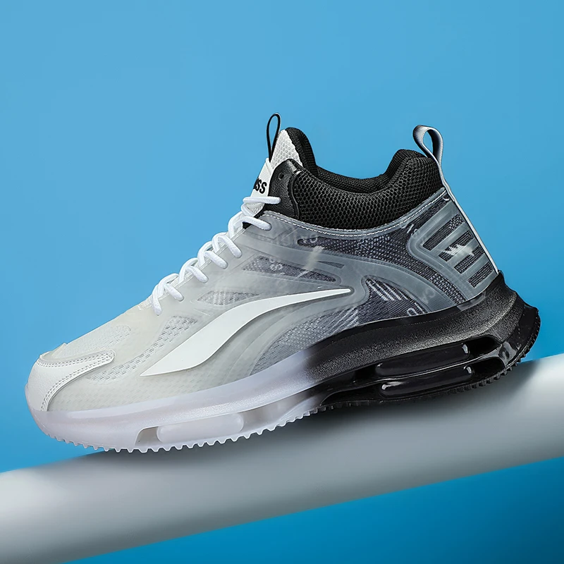 Spring and Summer Men's Fashionable Street Style Walking Shoes, Suitable for Outdoor Activities in All Seasons, Comfortable Non-Slip Lace-Up Sports Shoes for Men