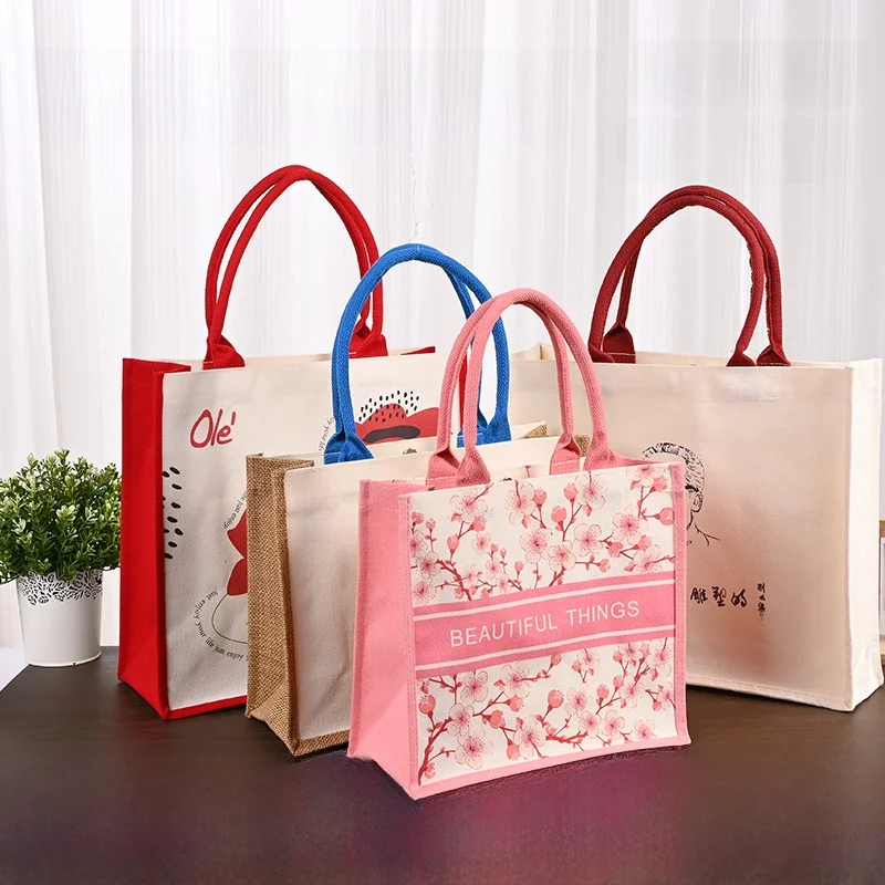 カスタマイズ可能な大容量キャンバストートバッグ 結婚式のお祝い エコフレンドリーなハンドバッグ 女性用広告バッグ ロゴプリント付き