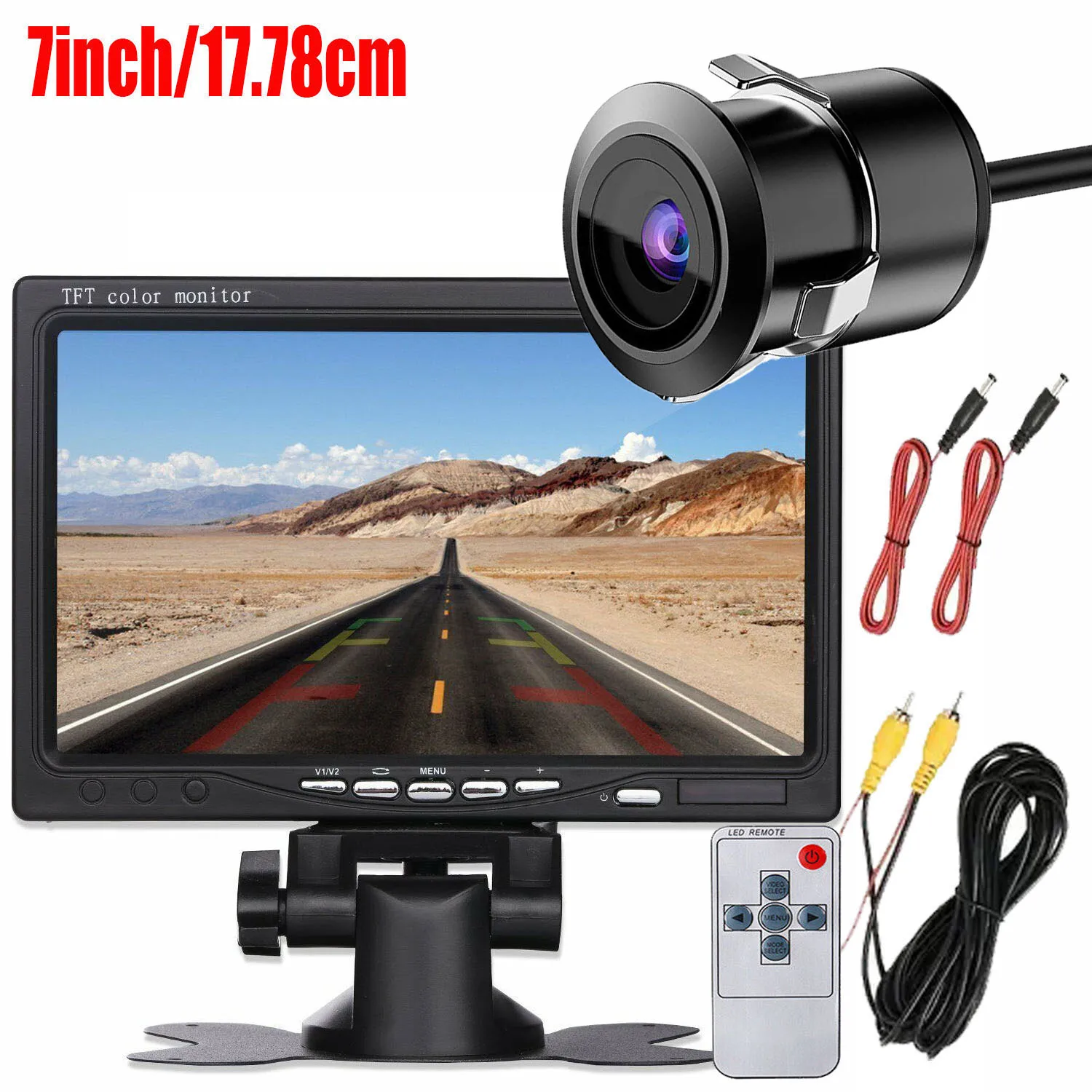 

7" Car TFT LCD Screen Monitor Rear View Reversing Backup Camera Kit with 6M Cable for Truck/Bus/RV/Trailer/Tractor/camper