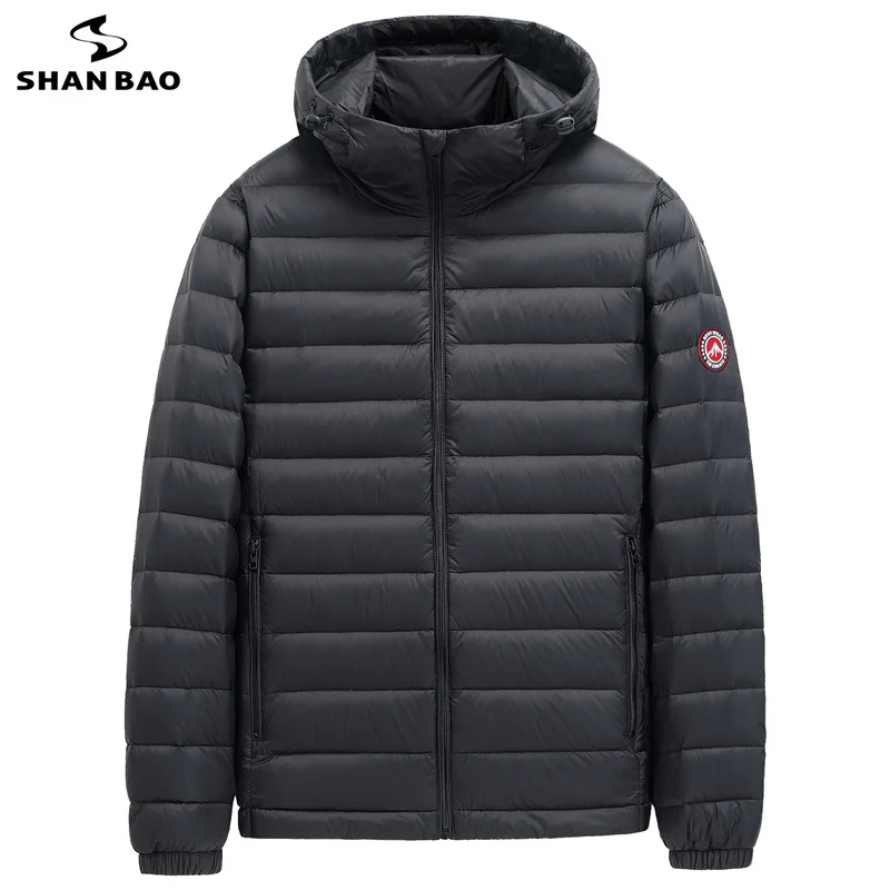 

Winter Brand Warm Men's Loose Hooded Down Jacket Classic Style Badge Plus Size Lightweight Down Jacket 5XL 6XL 7XL