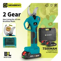 NEWBENY 45mm Brushless Electric Pruner Shear 2 Gears With LED Cordless Garden Branches Beautify Tools For Makita 18V Battery 1