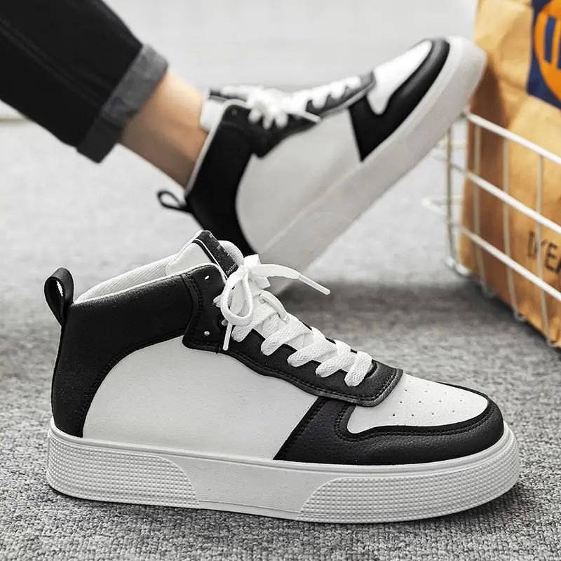 

High-top shoes men's new fall and winter trend versatile men's shoes teenagers in the mid-top sports and leisure board shoes