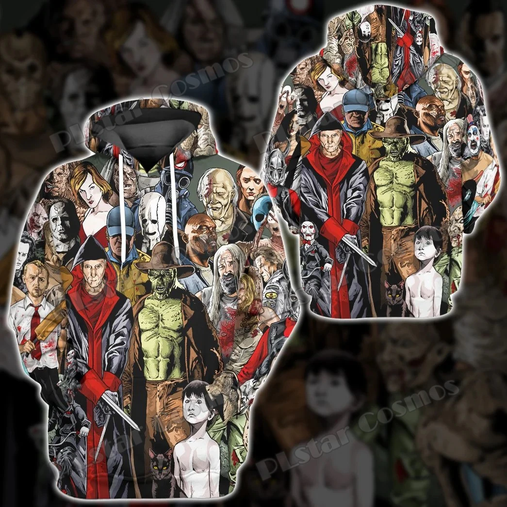 Halloween All Horror Movie Character 3D Printed Fashion Men's Hoodie & Sweatshirt Autumn Unisex Casual zipper hoodie DW936