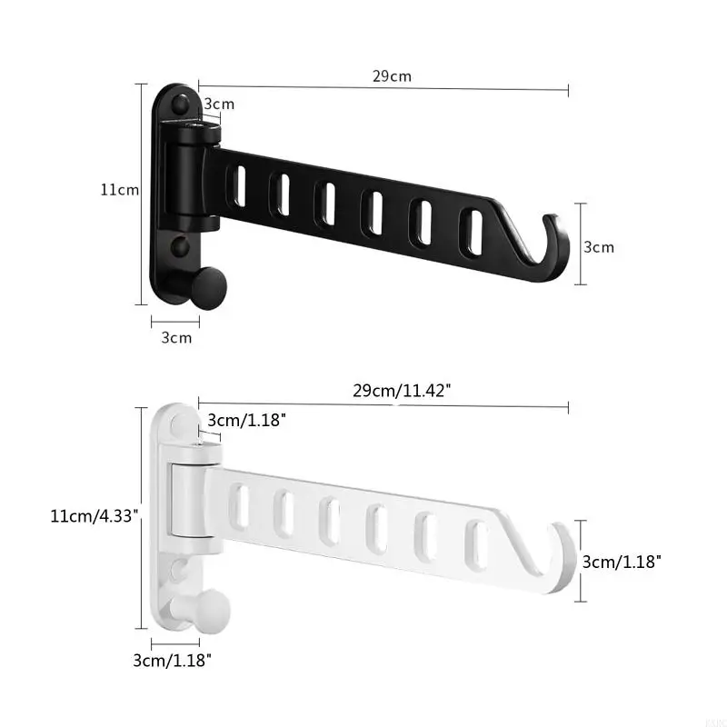 KXRC Wall Mounted Laundry Hanger Dryer Rack Folding Clothes Hanger Metal Storage Rack for Home Dormitory Balcony Heavy Duty 6