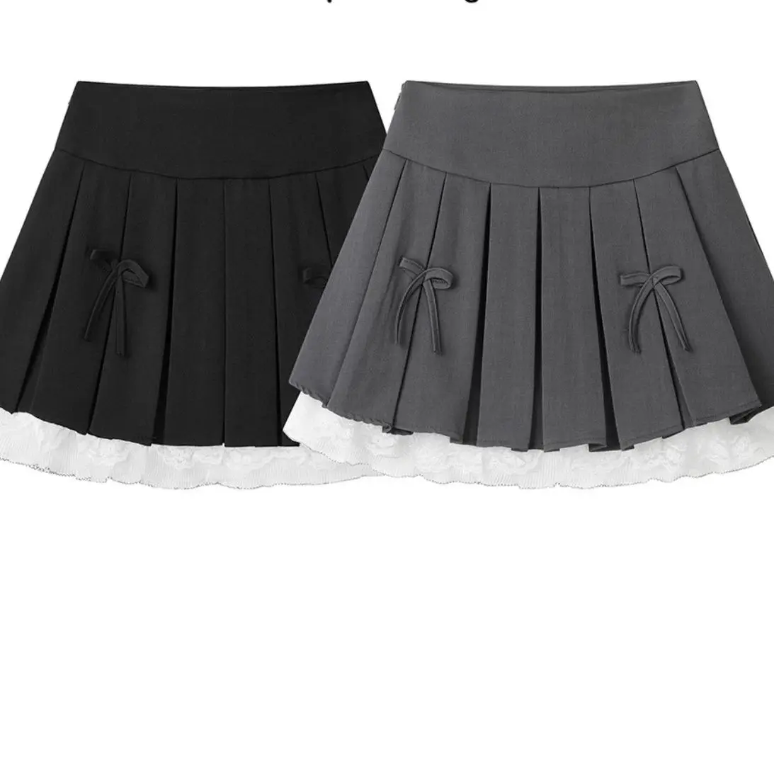 Academy Pleated Skirt with Lace Bow Detail Sweet Spring and