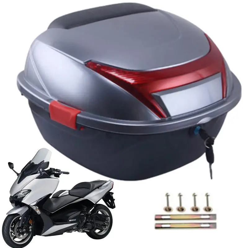 

Motorcycle Tail Box With Reflectors Seat Backpack Storage Trunk Box Luggage Case Container Bin Carrier Accessories For Bike