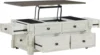 Havalance Farmhouse Lift Top Coffee Table with 4 Storage Drawers and Small Storage Tray, Whitewash 4