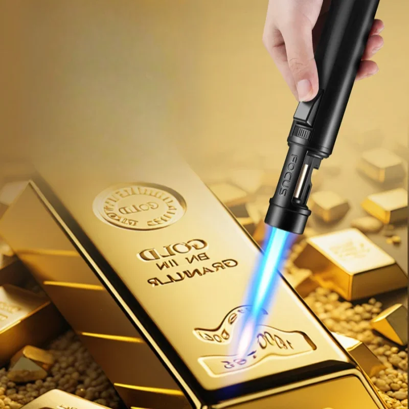 Creative Bottle Opener 1300° High Temperature Flame Spray Gun Gas Lighter Safety Switch Outdoor BBQ Kitchen Cigar Lighters Gifts 2