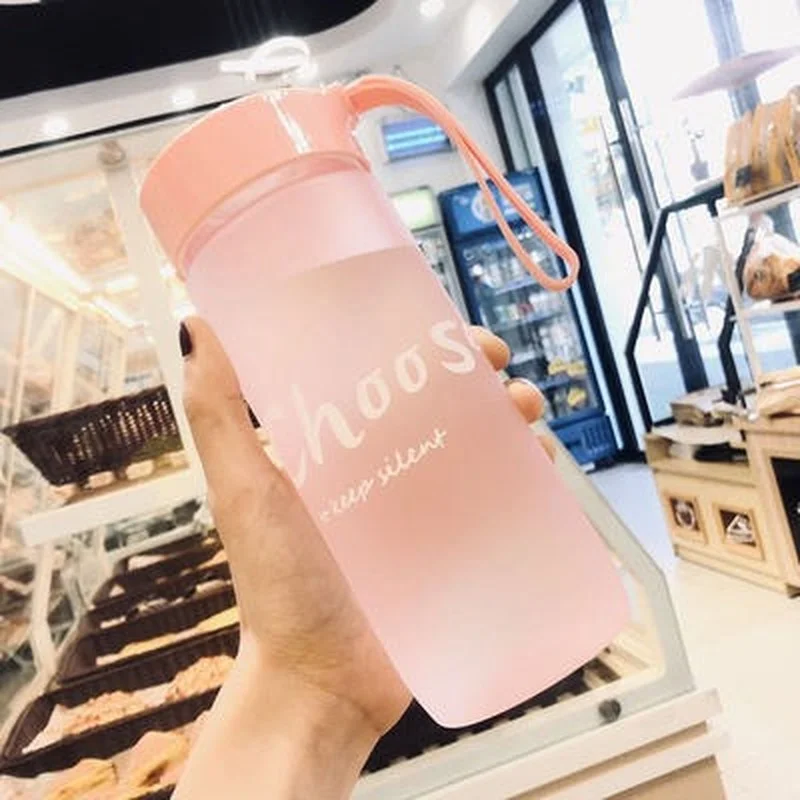 Portable Plastic Cup Creative Gift Water Cup Children Student Advertising Wheat Sports Fruit Lemon Juice Drinking Bottle plastic wine cups