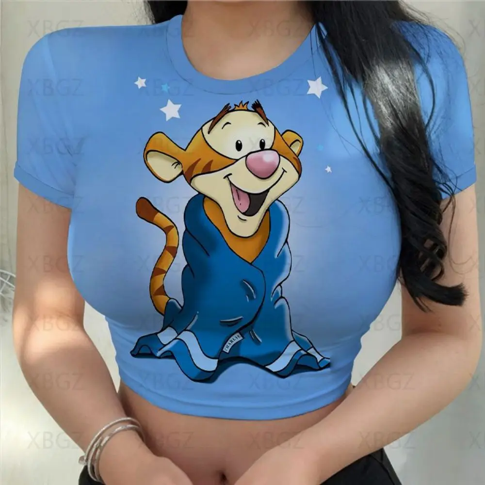 Winnie Pooh T-shirt Sexy Crop Top Stampa Top Y2k Vestiti Fresco