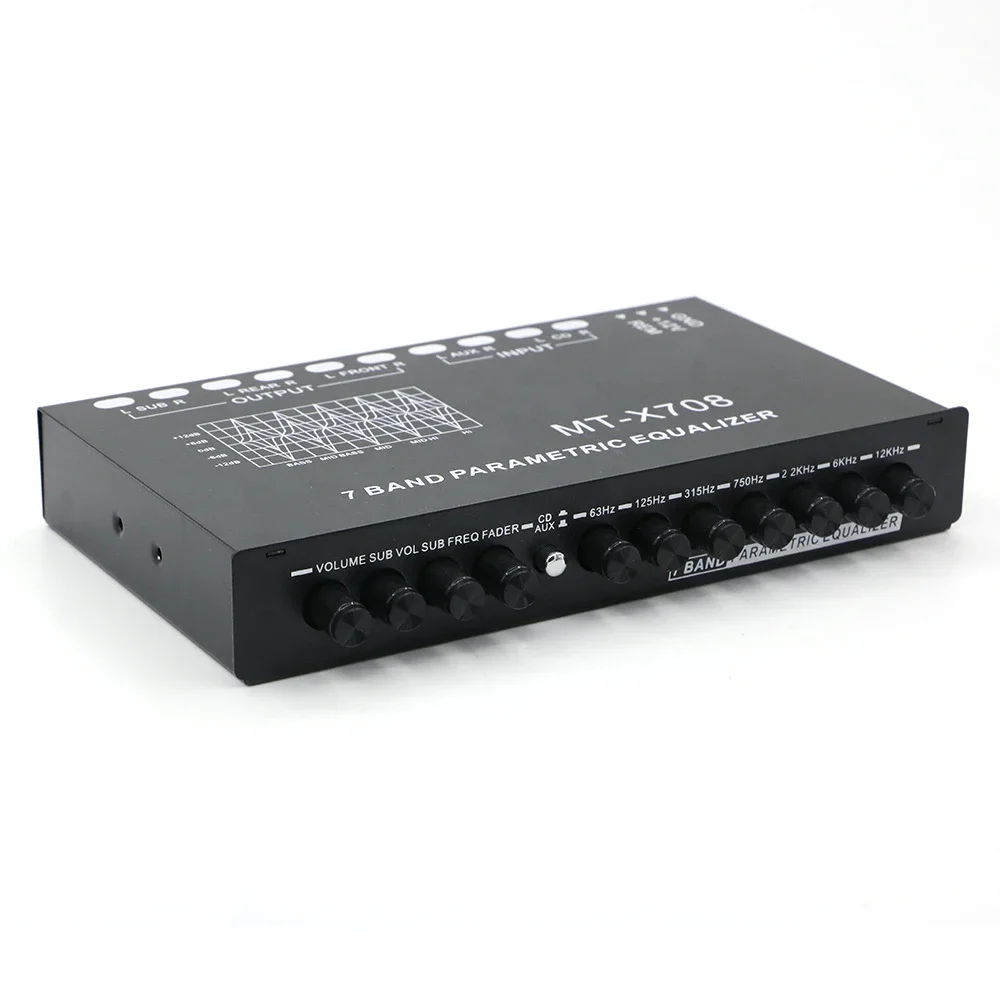7 Band Car Equalizer Audio EQ Tuning +-12dB Crossover