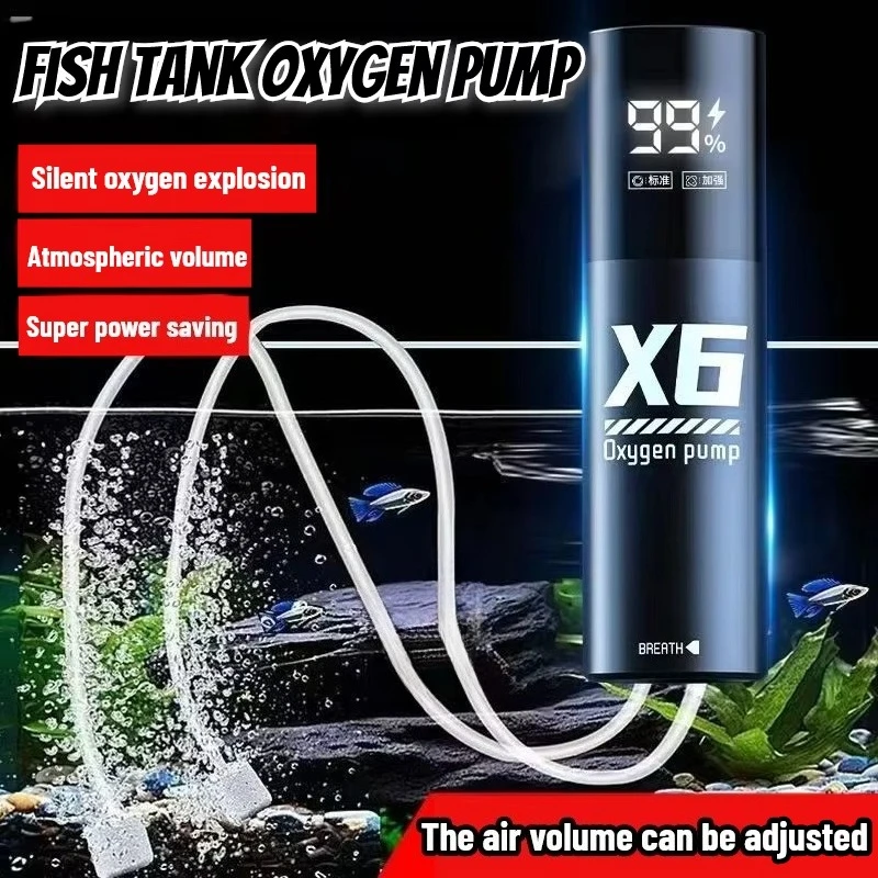 5W USB Rechargeable Oxygen Pump for Outdoor Fishing/Aquarium, Portable Aerator with 48H Runtime for Night Fishing 2