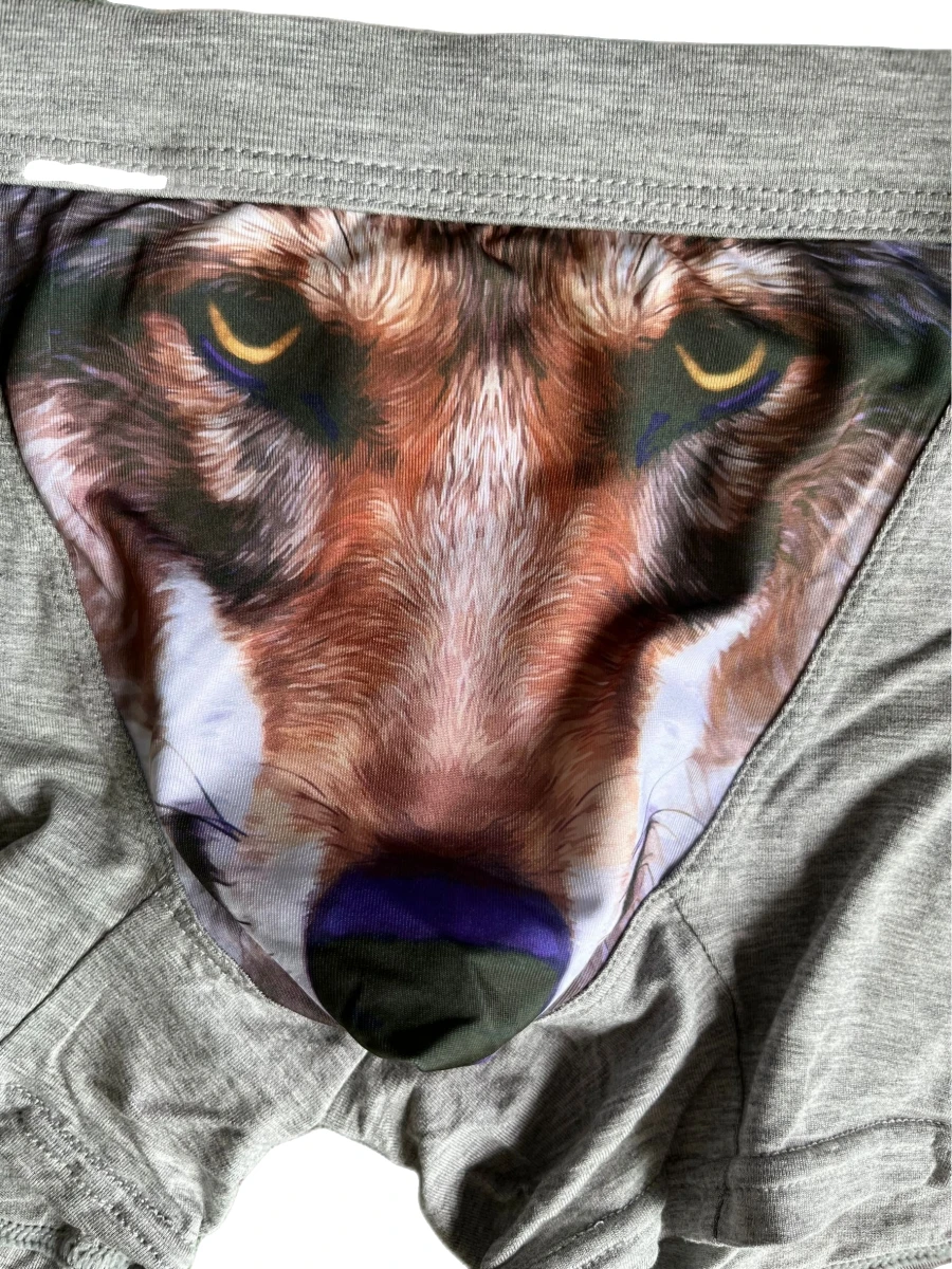 Men's Panties With Wolf Cartoon Novelty Boxer Shorts Mens Sale Modal Bulge Underpants Man Breathable New Boxers For Men