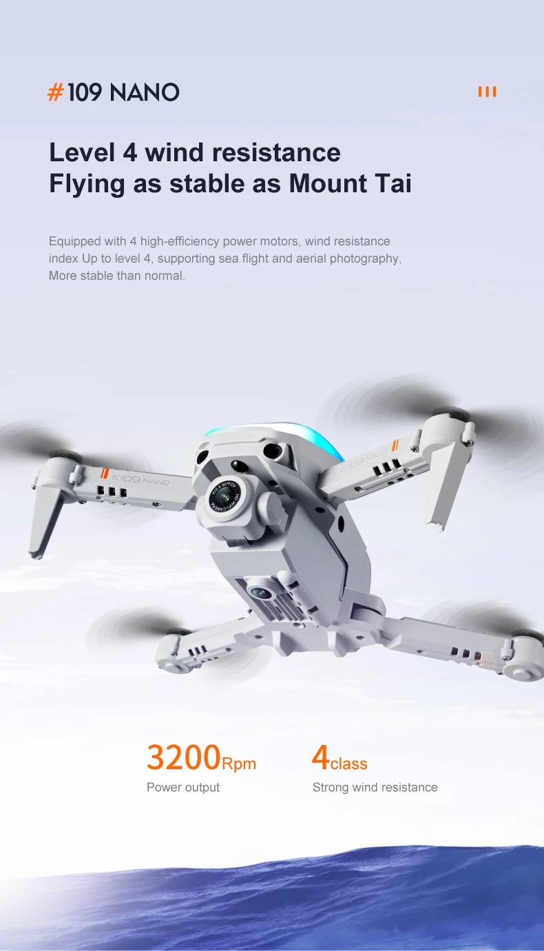 K109 Mini Drone - 2024 New Breathing Light 4K Dual HD Camera Automatic Obstacle Avoidance Professional Foldable Drone Quadcopter Gifts 41 K109 Mini Drone, 109 nano level 4 wind resistance flying as stable as mount t