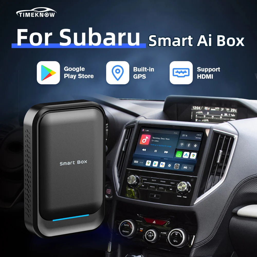 

TIMEKNOW For Subaru Wireless CarPlay Ai Box Wireless Android Auto Adapter GPS HDMI For Forester Ascent Crosstrek Outback WRX BRZ