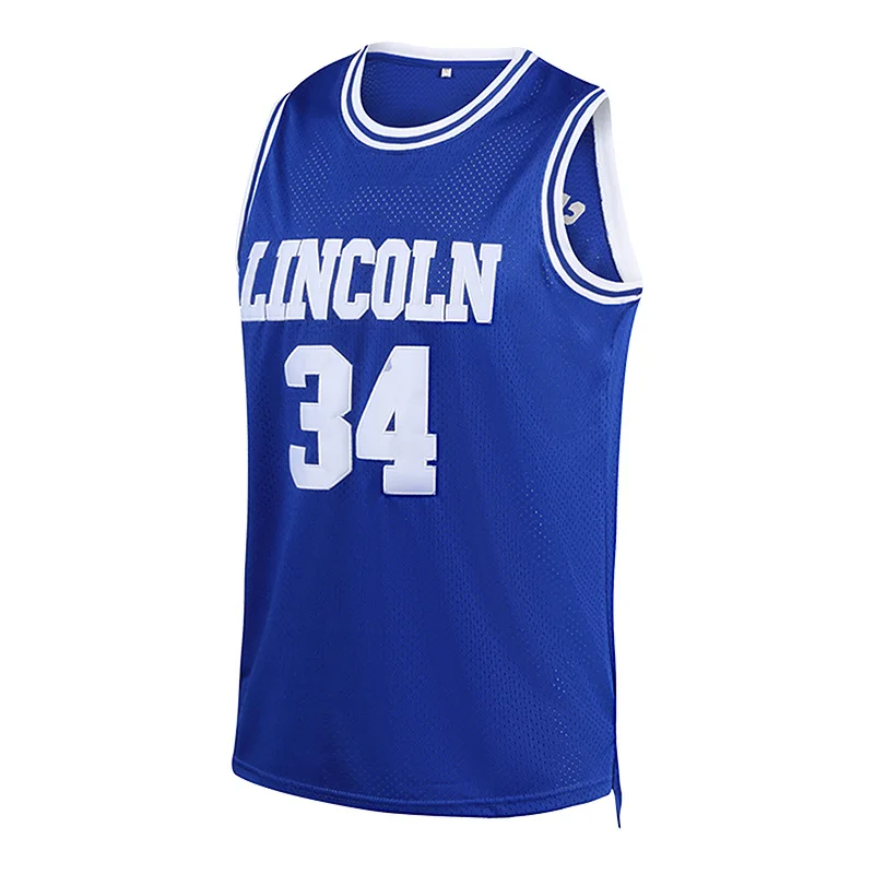 Jesus Shuttlesworth Jersey #34 Lincoln High School Basketball Jersey Movie He Got Game Men's Sports Vest Blue White