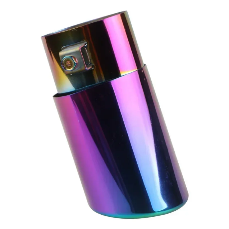 Exhaust Pipe Tip Tail Pipe Muffler Universal Car Exhaust Muffler Tip Round Stainless Steel Car Tail Rear Chrome Round Exhaust Pipe Tail Muffler Tip Pipe