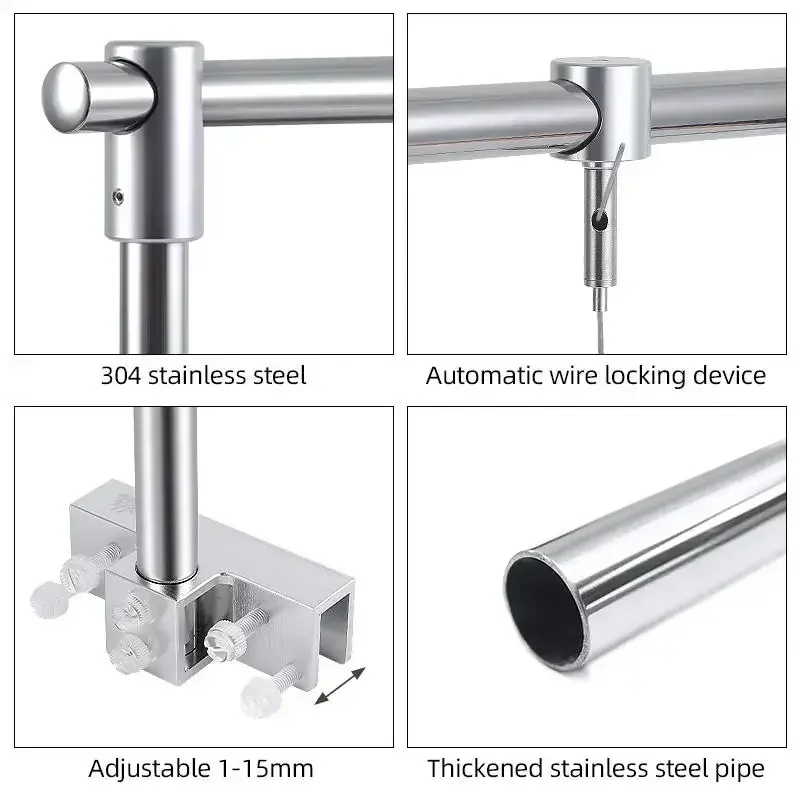 4 Supporti In Acciaio Inox Per Luce LED Acquario - Staffe Per Vasche Alte - Foto 9