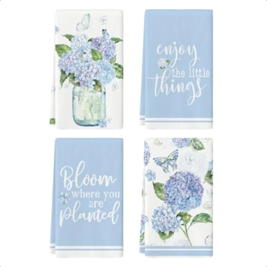 Set of 4 Kitchen Dish Towels Hand Towels 18x26 Inch