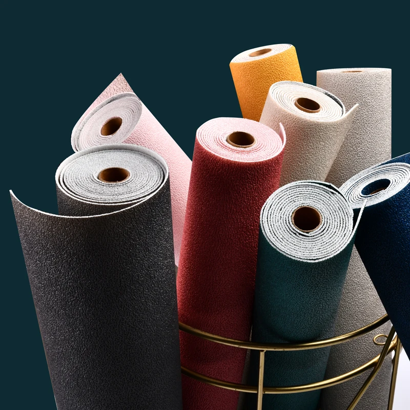 Papel de Parede Auto-adesivo para Quarto 3d Adesivos de Parede Impermeável Monocromático Linho Padrão Decoração Quente
