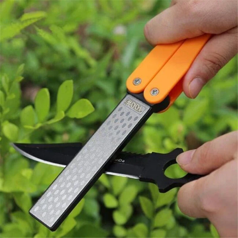 

New Double Sided Folded Pocket Sharpener Diamond Knife Sharpening Stone Kitchen Tool