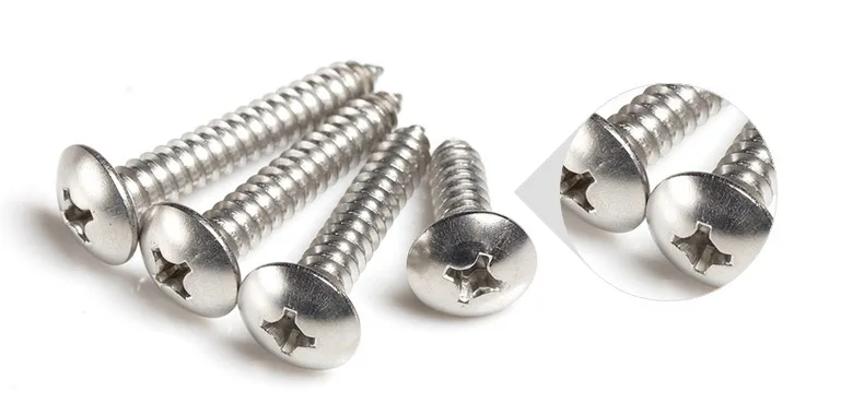 Description Picture 3 of item20pcs Sheet Metal Screw, 304 Stainless Steel M3-M6, Phillips Drive Self Tapping Screw, Round Head Wood Screw, Bright Finish,