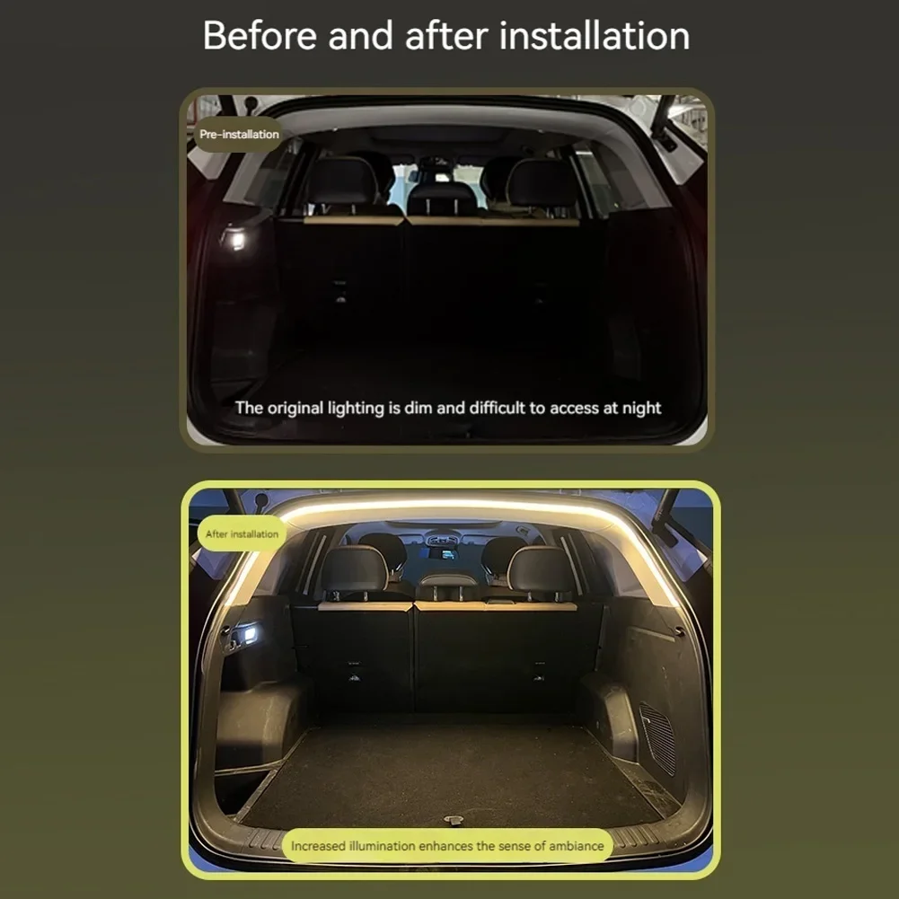 LED Dynamic Flowing Light Strip Multifunction Automatic Tail Box Light Car Trunk Ambient Lighting Strip for Truck Trunk Decor