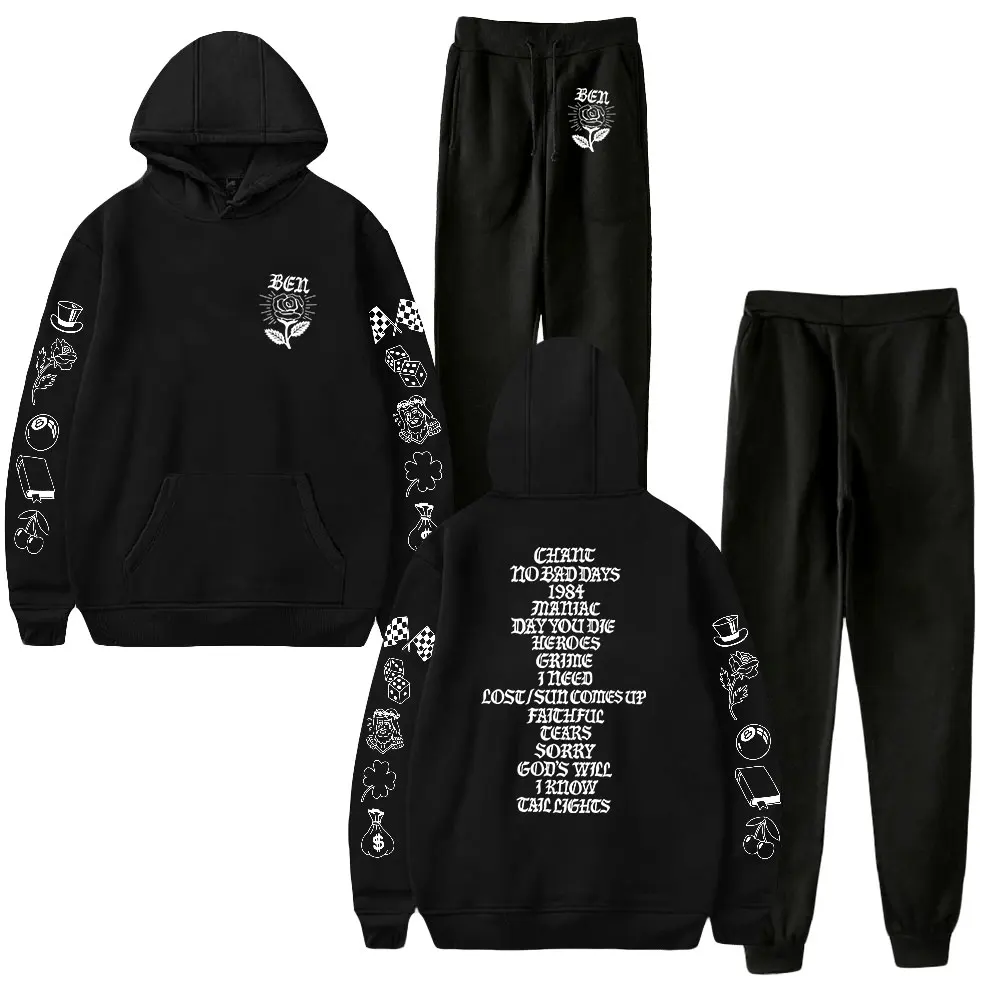 

Macklemore Merch 2023 The Ben Tour Толстовка джоггеры брюки комплект из двух частей свитшот + спортивные брюки женский мужской комплект