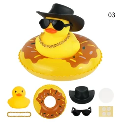 Charming Yellow Duck Dashboard Ornament with Swim Ring and Accessories (03)