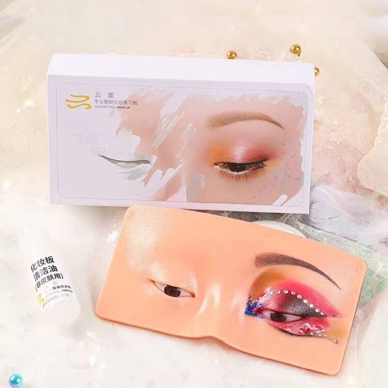 Realista 3D Silicone Eyes Face Maquiagem Prática Board, pele