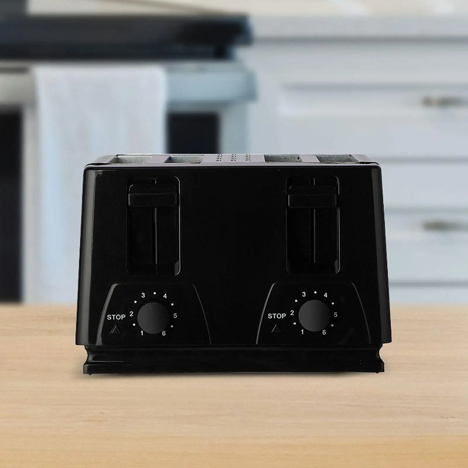 Description Picture 5 of item4 Slices Counter Toaster Breakfast Machine Convenient Household Double Independent Control Panel Adjustable for Sandwich Waffle