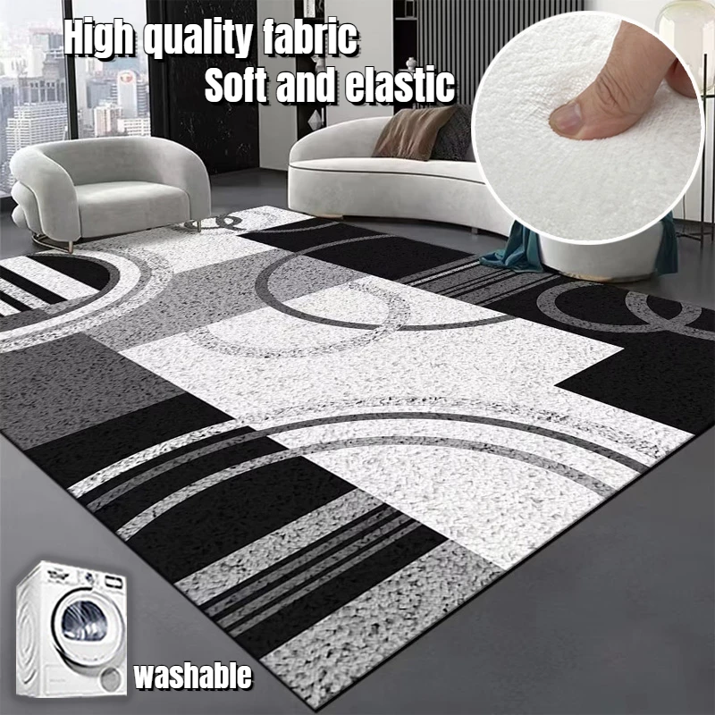 

Minimalism Geometry Carpet Living Room Household Luxury Grey Bedroom Floor Mats Lounge Decor Area Rug Washable Coffee Tables Mat
