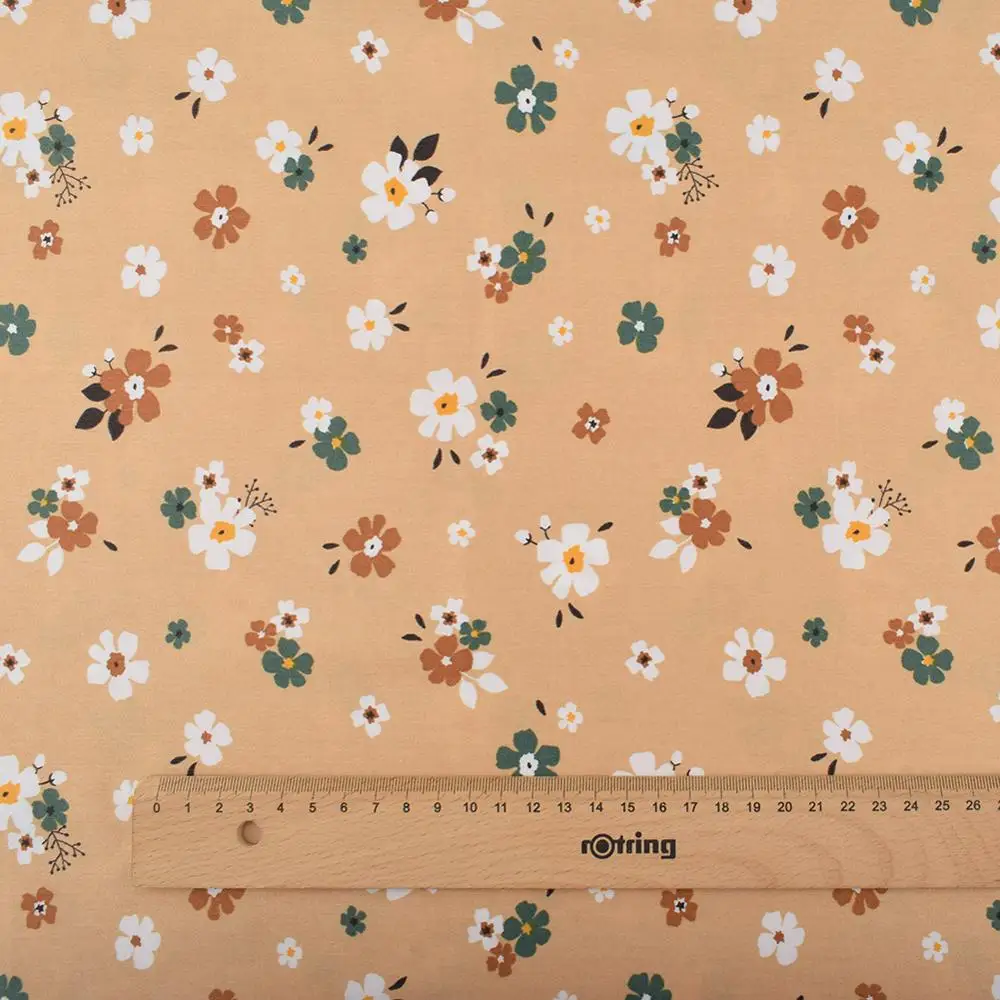 Chainho,Printed Twill Weave Cotton Fabric,Patchwork Cloth,DIY Sewing Quilting Material,Little Blossom,2 Specification,CC141