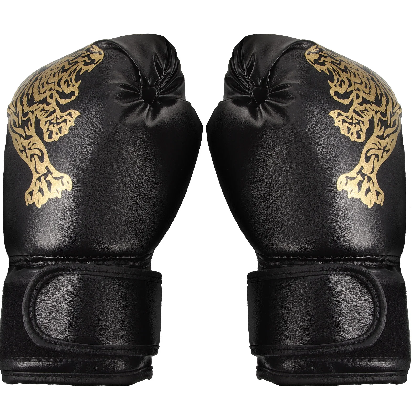 1 Pair Breathable Boxing Gloves Protective Training Mitts Sparring Hand Pads for Children Kids (Black)