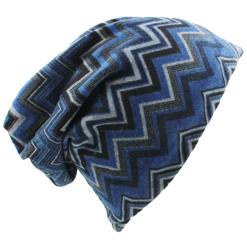 Skullies Beanies For Ladies Thin Girl Fashion Scarf Autumn Winter Feminino Geometric Design Dual-use Women Hats Z12X01 4