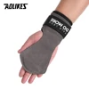 AOLIKES Cowhide Gym Grips Gloves Weightlifting Fitness Pull Up Crossfit Workout Equipment Anti-Slip Wear-Resistance Palm Protect 5