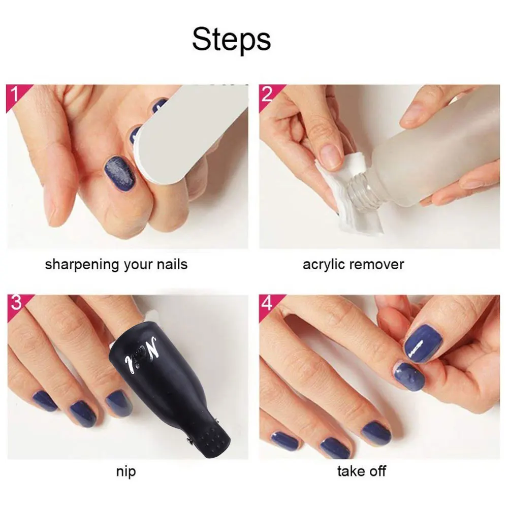 Nail Polish Remover Nail Gel Remover Nail Debonder Nail Polish Remover Wraps 5/10Pcs Plastic Nail Clips Acrylic Foot Toe Soak Off Cap Clip UV Gel Polish Semi-permanent Remover Wraps Cleaner Nail Degreaser