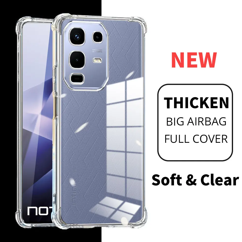 Enhanced Shockproof Clear Silicone Phone Case with Airbag Cushioning