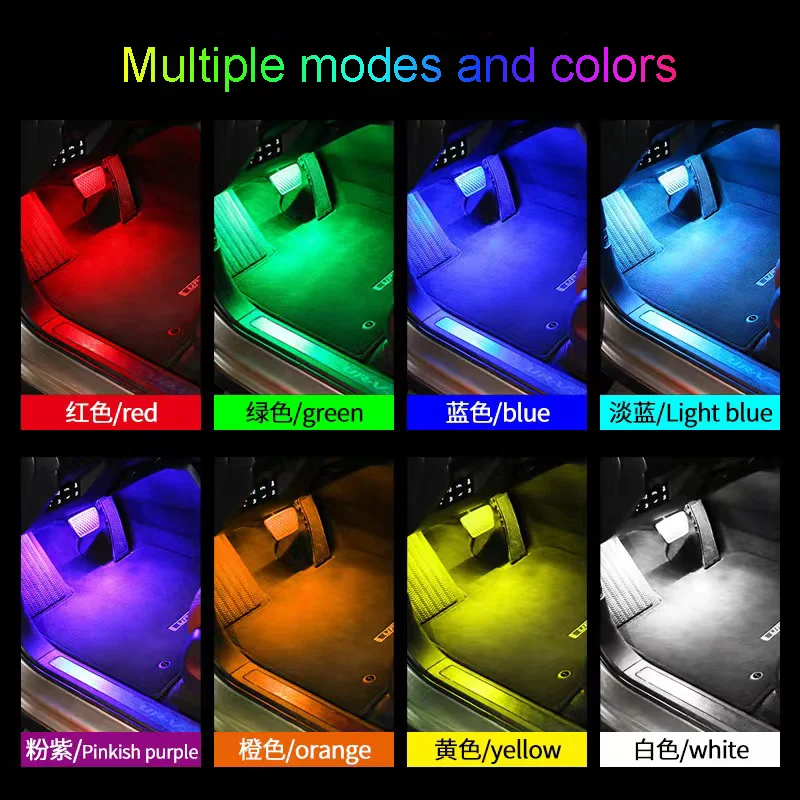NIO ET7 ES7 EL7 ET5 용 LED RGB 자동차 발 주변 조명, USB 네온 무드 조명 백라이트 음악 제어 앱, 새로 업그레이드