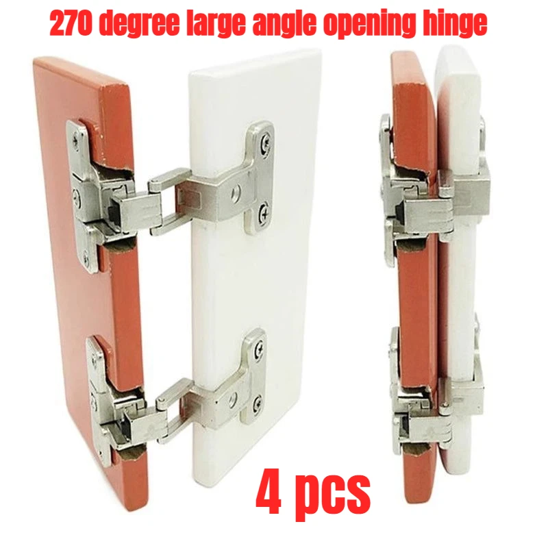 บานพับสังกะสี 4 ชิ้น เปิดได้ 270 องศา สำหรับตู้ครัว ตู้หนังสือ 1