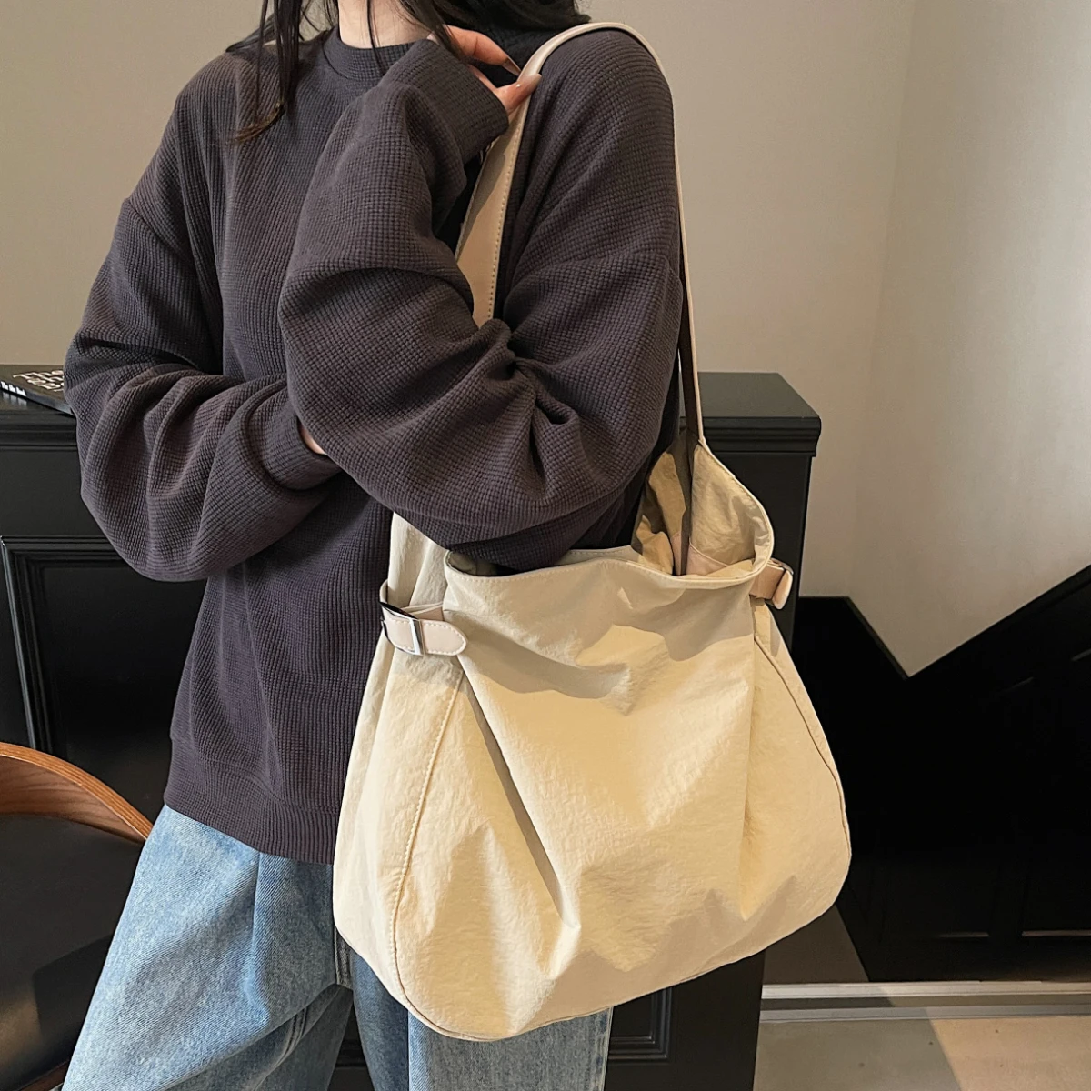 Japanese Style Canvas Tote Bag for Women 2025 New Fashion Shoulder