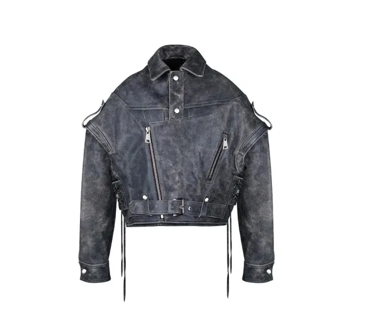 Chaqueta de piel sintética con solapa Retro para Mujer, abrigo