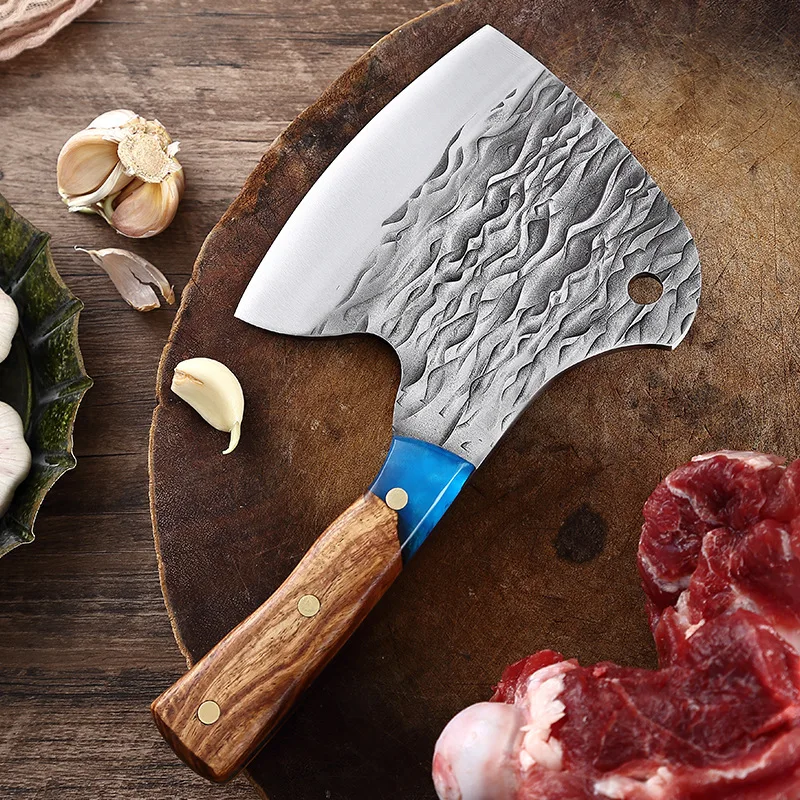 Kitchen Handmade Axe Knife Stainless Steel Chop Bone Ribs Axe Knives