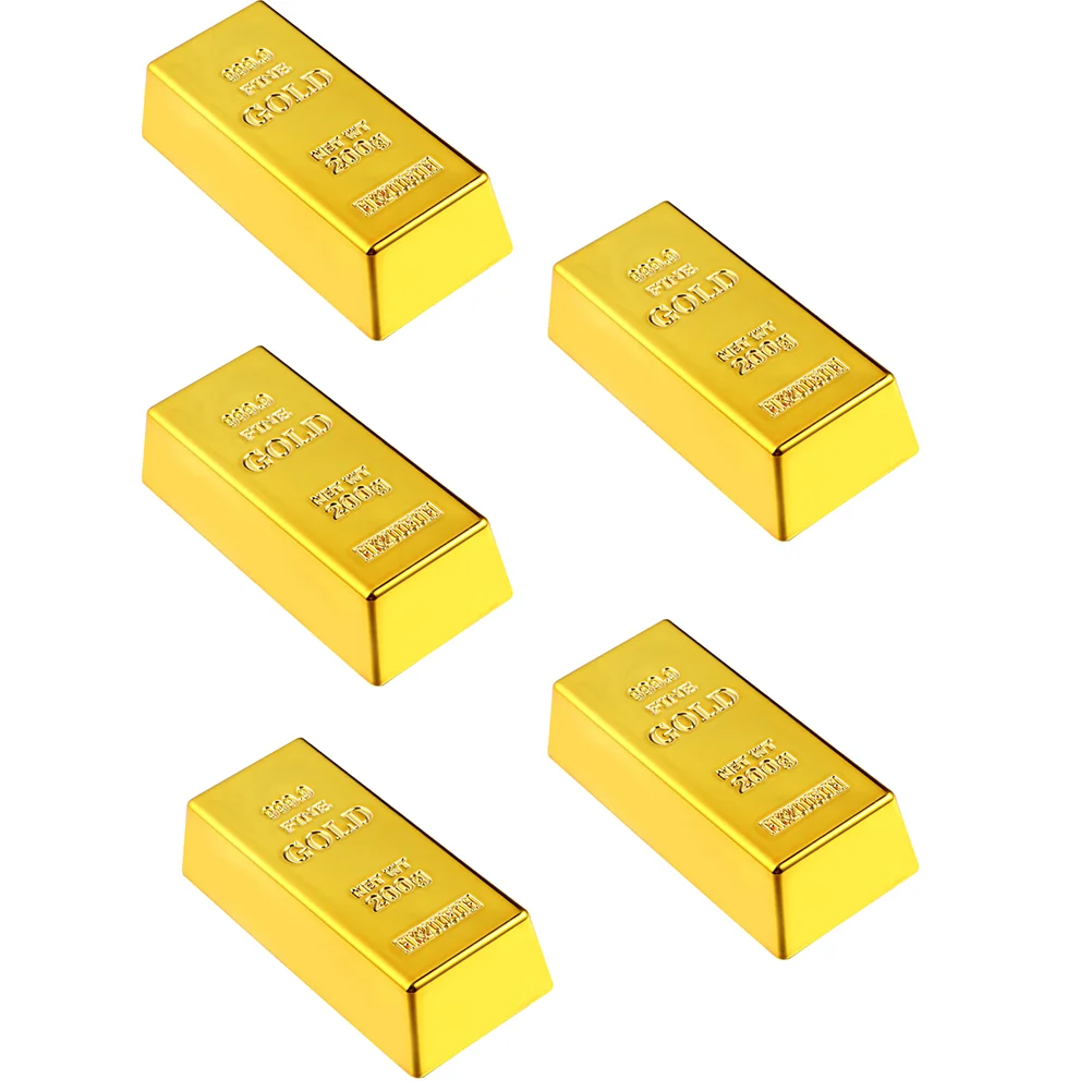 

Plastic Gold Bar Simulation Props Party Activity Props (6x2.8x1.7cm)