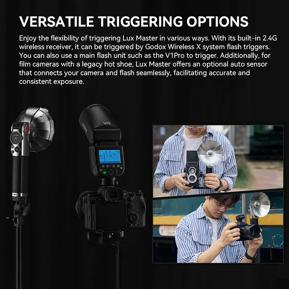 Godox Lux Master Retro Camera Flash with TTL HSS Touch Screen Built-in 2.4G Wireless Receiver Flash Trigger for Sony Nikon Canon On Camera Flash
