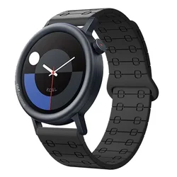 Silicone Magnetic Sport Strap - 22mm Wristband Bracelet for 22mm (Black)