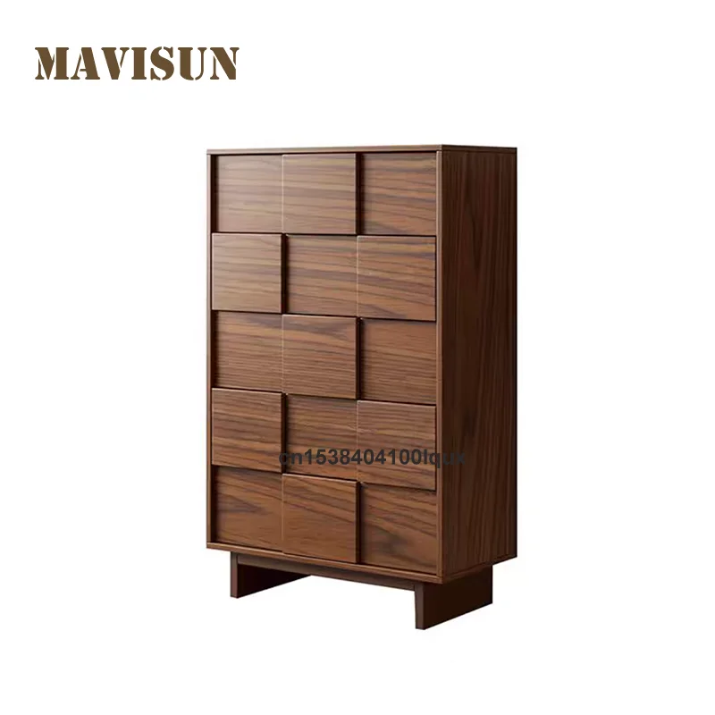 Mid Century Solid Wood Sideboard 80CM Wooden Living Room Furniture Large Storage Space Cabinet Apartment Wooden Chest Of Drawers - Image 5