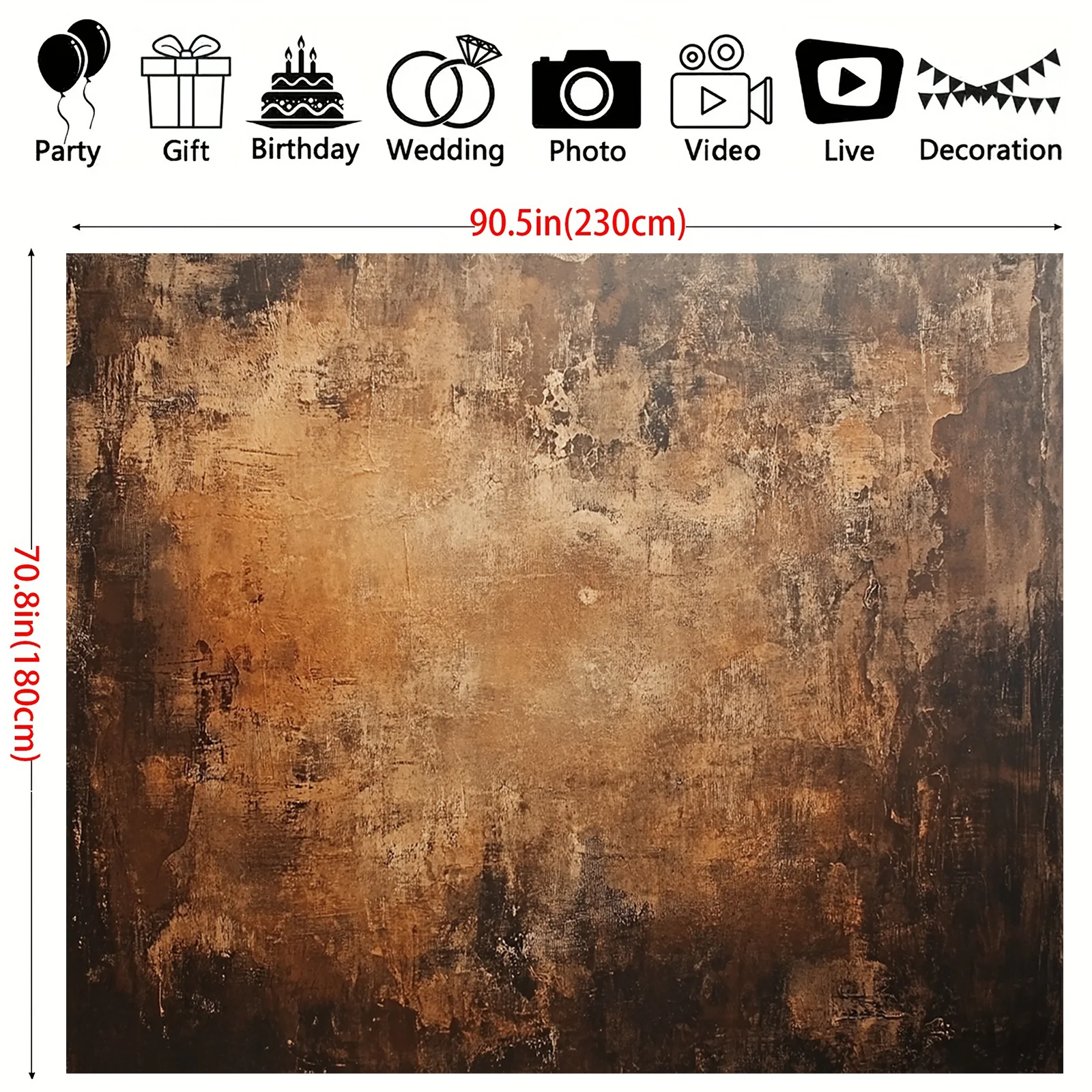 Multifunktionaler brauner Retro-Hintergrundstoff – geeignet für Fotografie, Heimdekoration und Partys | Polyesterfaser – Detail 7